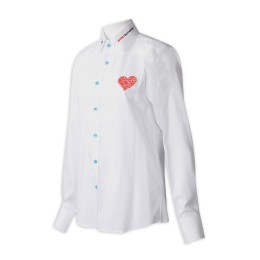 R329 Manufacturing Women's Long Sleeve Shirt Design Blue Button Embroidery LOGO White Shirt Garment Factory 100%cofton R329 Manufacturing Women's Long Sleeve Shirt Design Blue Button Embroidery LOGO White Shirt Garment Factory 100%cofton